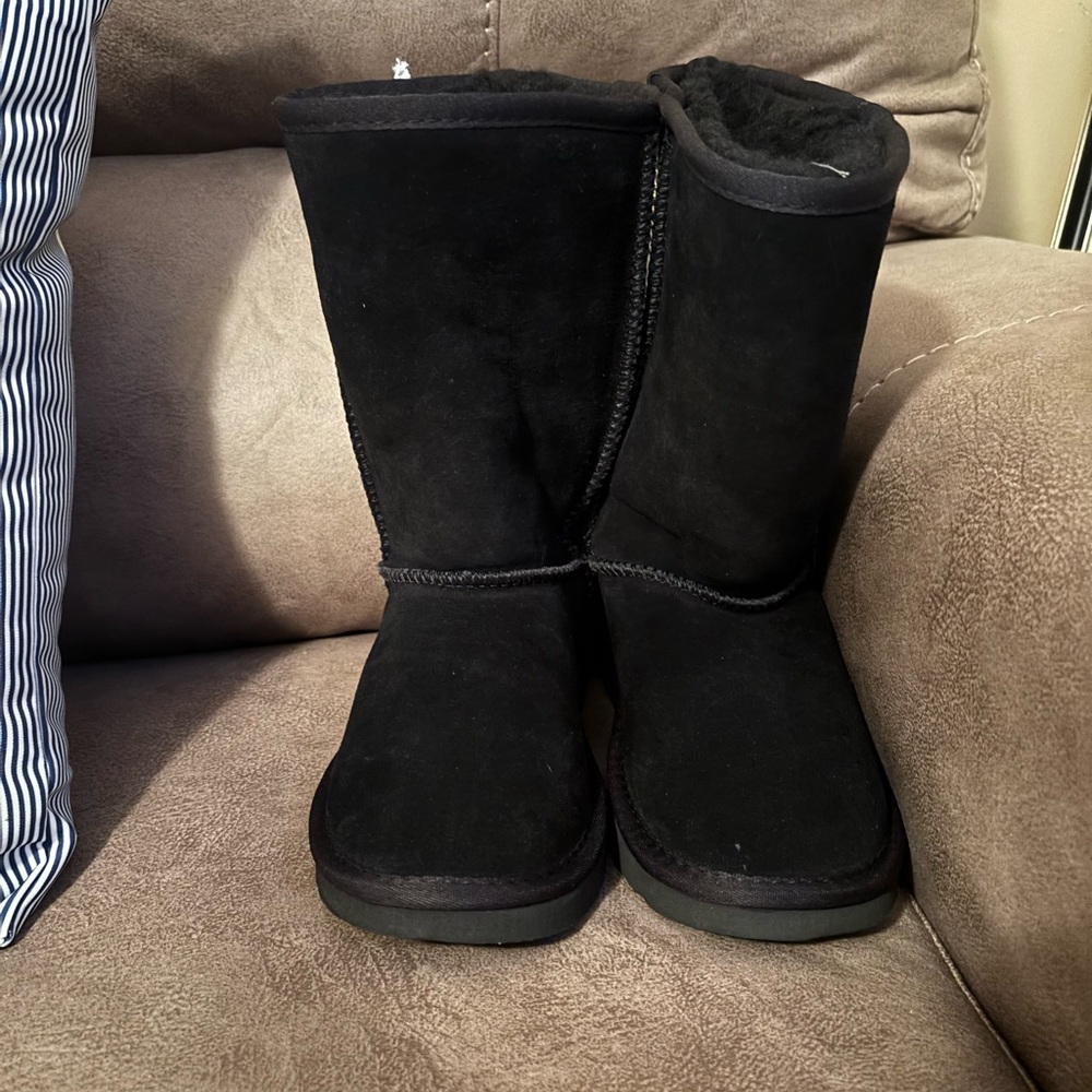 BearPaw Black Kids Boots